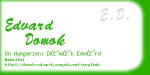 edvard domok business card